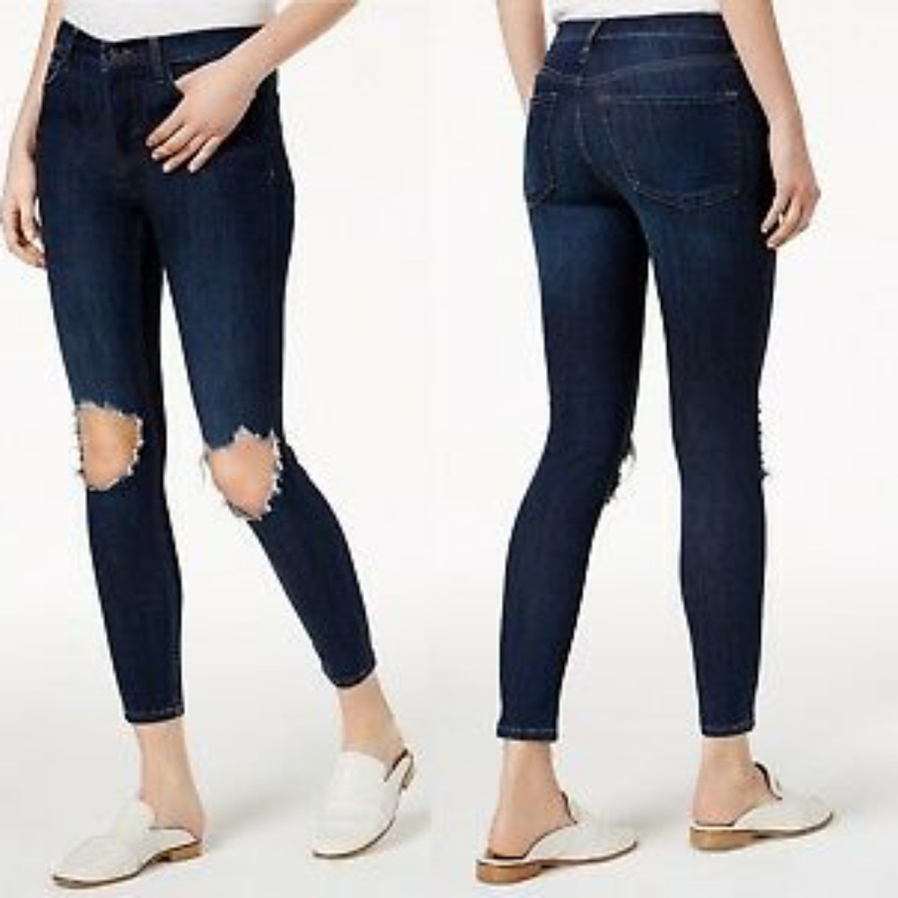 Free people busted knee skinny ripped jeans
